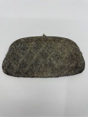 Vintage Walborg Gunmetal Beaded Evening Clutch